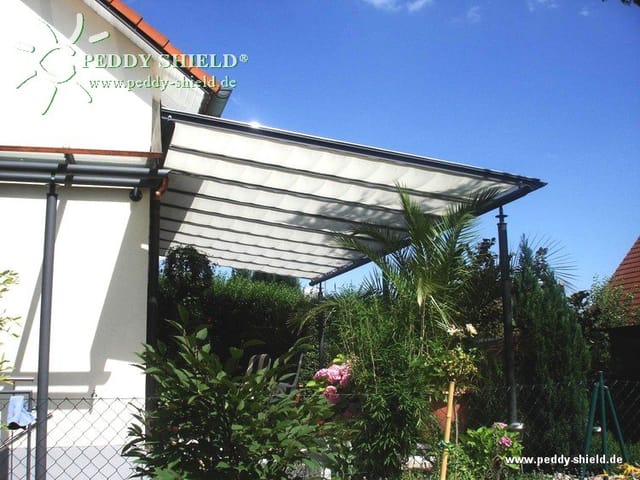 Sonnensegel Breite 88 Cm - Farbe Hell Elfenbein / 330 Cm Ohne Laufhaken Und Stoppern