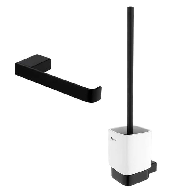 Nimco Kibo - Toiletten-zubehör-set, Mattschwarz Ki-set-94kn-90