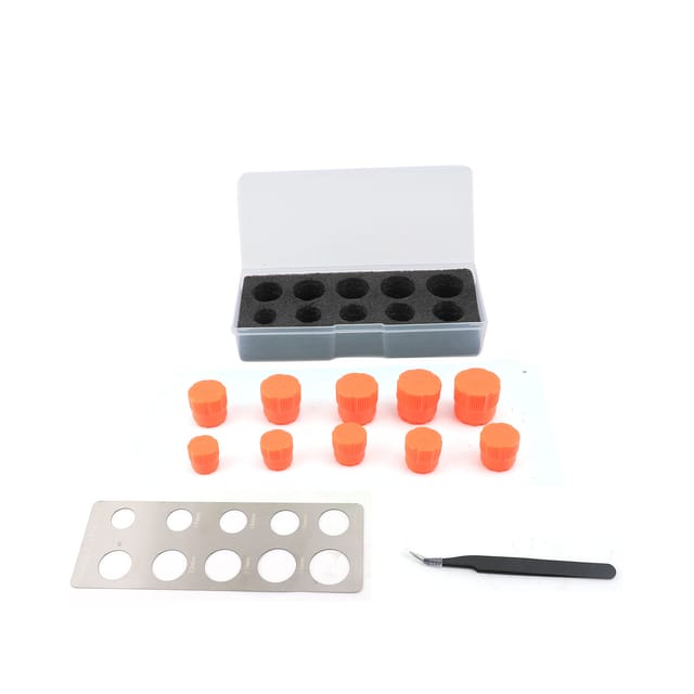 Lochschneider Für Kfz-sensorfolien, Präzise Schablone Zum Ausschneiden Von Parkkreisen Aus Kunststoff (16–25 Mm Durchmesser) Für Verpackungen, Inklusive Pinzette, Orange