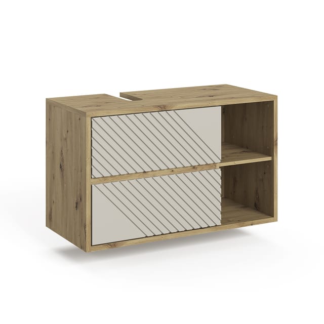 Waschbeckenunterschrank Viola, Artisan-eiche/cashmere, 100 X 60 Cm Mit 2 Schubladen, Vicco