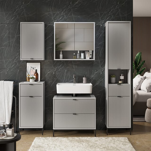 Badmöbel-set Eliza, Grau, 5 Teile, Vicco