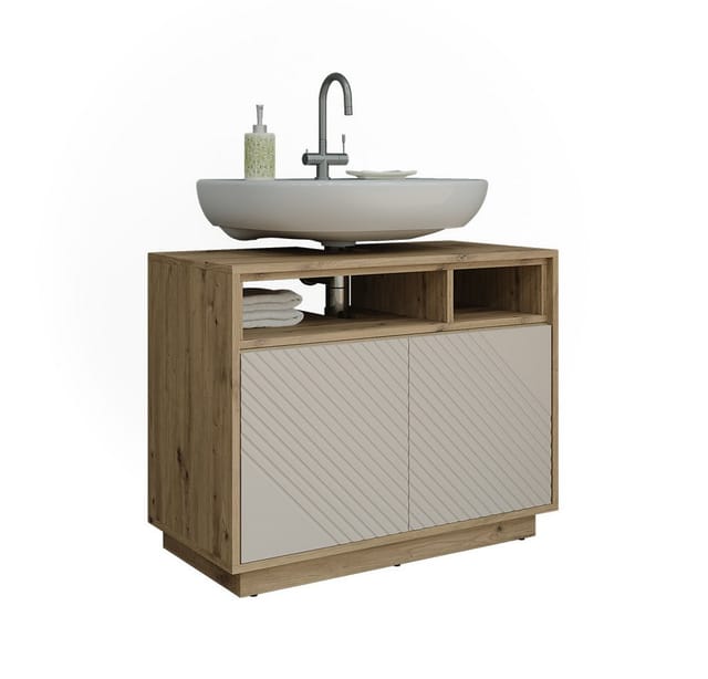 Waschbeckenunterschrank Beatrice, Cashmere/artisan-eiche, 80 X 64 Cm Mit 2 Türen, Vicco
