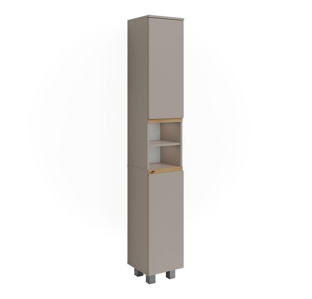 Badschrank J-shape, Cashmere/artisan, 30.2 X 190 Cm Mit 2 Türen, Vicco