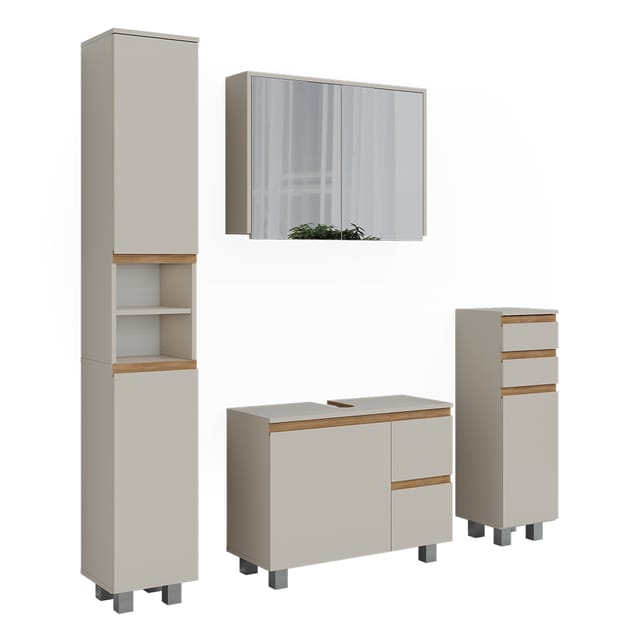 Badmöbel-set J-shape, Cashmere/artisan, 4 Teile, Vicco