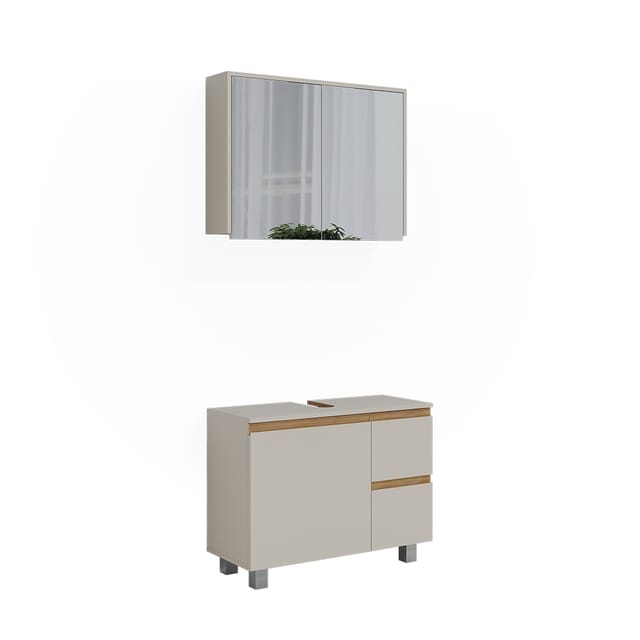 Badmöbel-set J-shape, Cashmere/artisan, 2 Teile, Vicco
