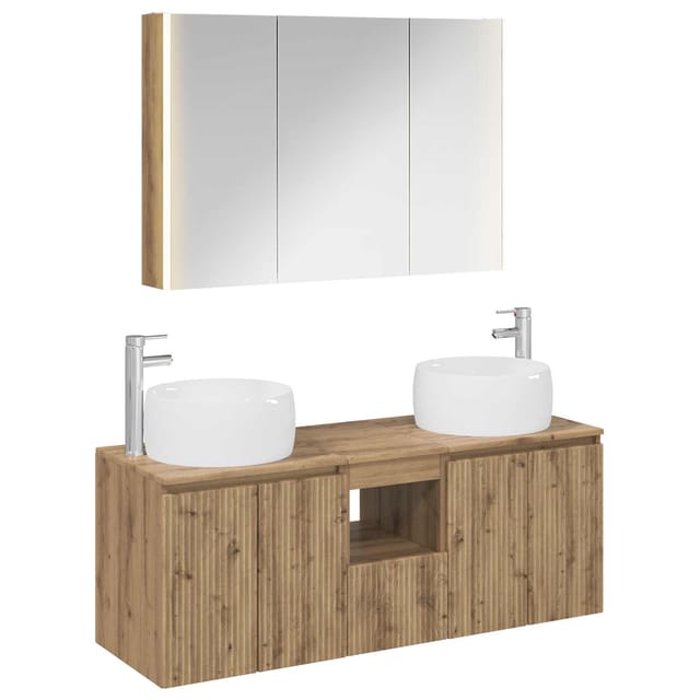 Badezimmerschrank-set 4 Pcs Artisan-eiche Holzwerkstoff Vidaxl