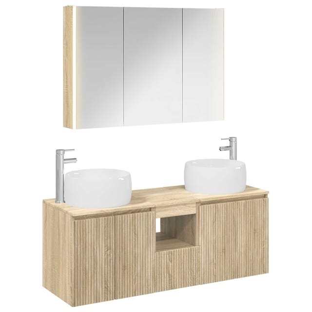 Badezimmerschrank-set 4 Pcs Sonoma-eiche Holzwerkstoff Vidaxl