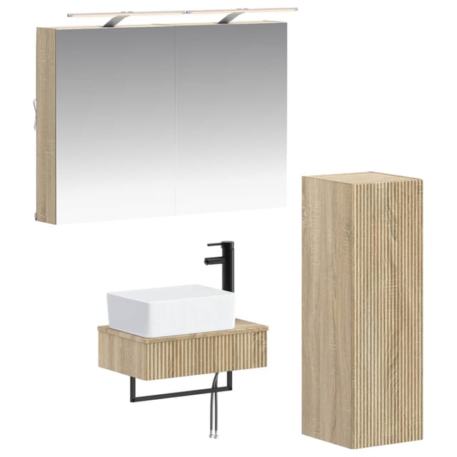 Badezimmerschrank-set 4 Pcs Sonoma-eiche 50 X 14,5 X 70 Cm Vidaxl