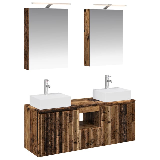 Badezimmerschrank-set 5 Pcs Altholz Holzwerkstoff Vidaxl