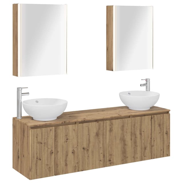 Badezimmerschrank-set 5 Pcs Artisan-eiche Holzwerkstoff Vidaxl
