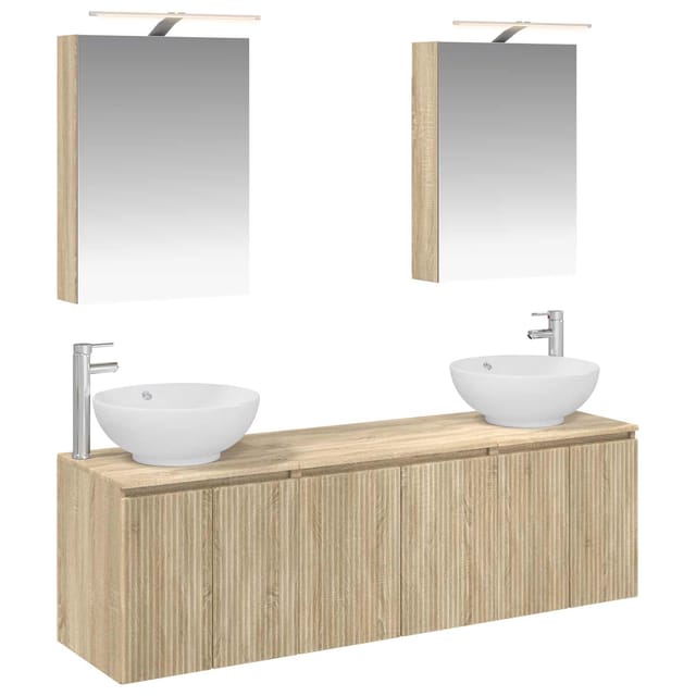Badezimmerschrank-set 5 Pcs Sonoma-eiche Holzwerkstoff Vidaxl