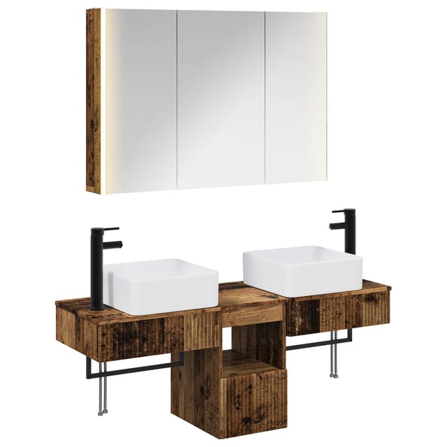 Badezimmerschrank-set 4 Pcs Altholz 103,5 X 15,5 X 70 Cm Vidaxl