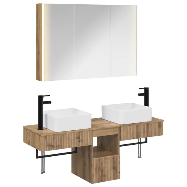 Badezimmerschrank-set 4 Pcs Artisan-eiche 103,5 X 15,5 X 70 Cm Vidaxl