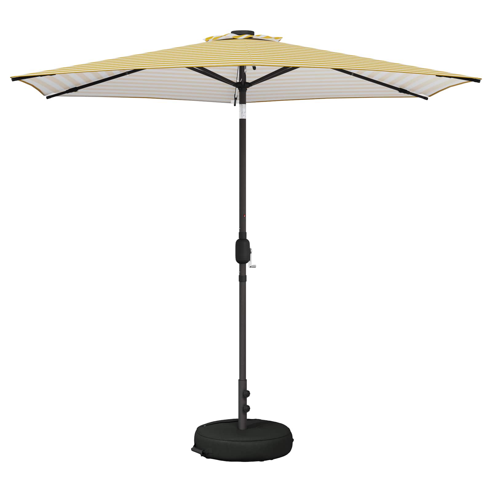 Gartenparasol Mit Led-lichtern Und Sockel 270 X 270 Cm Vidaxl
