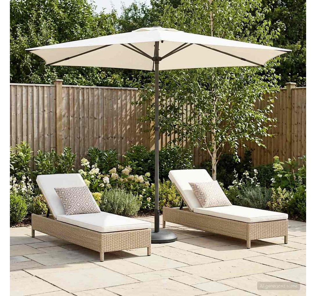 Gartensonnenschirm 270 X 270 Cm Polyester Rechtwinklig Creme Vidaxl
