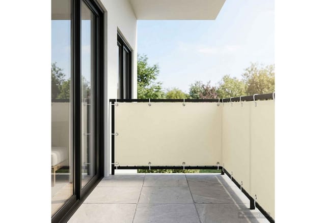 Balkon Sichtschutz 150 X 300 Cm Stoff Mit Pu-beschichtung Creme Vidaxl