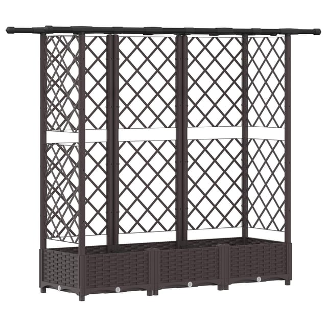 Hochbeet Mit Rankgitter Und Dach Braun 164 X 40 X 121 Cm Pp Vidaxl