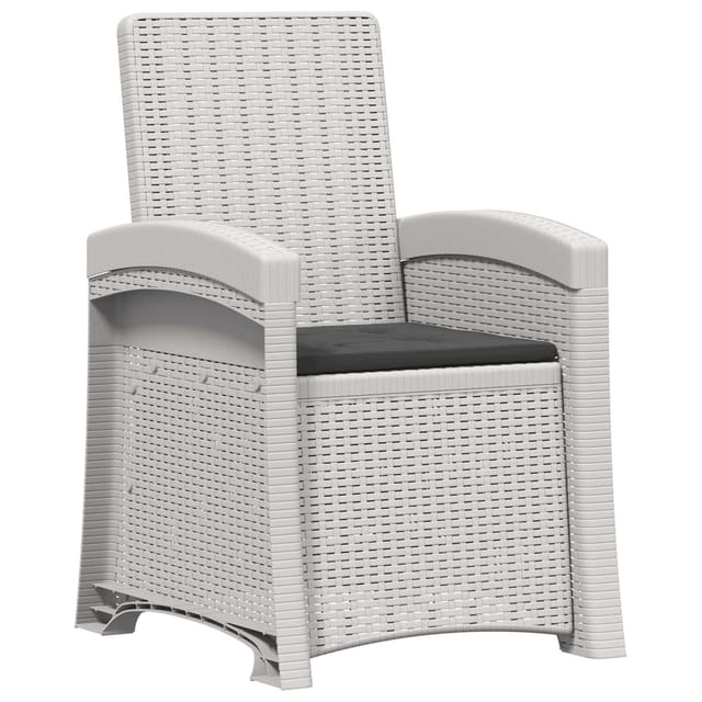 Liegesessel Garten Rattan-optik Weiß Und Anthrazit Pp Vidaxl