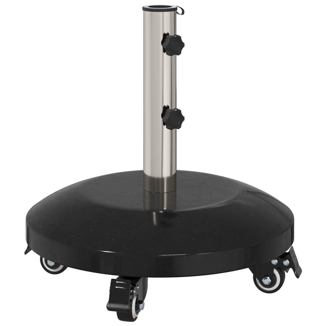 Granit-sonnenschirmständer Mit Rollen Für 40-50 Mm Mast 29 Kg Schwarz Vidaxl