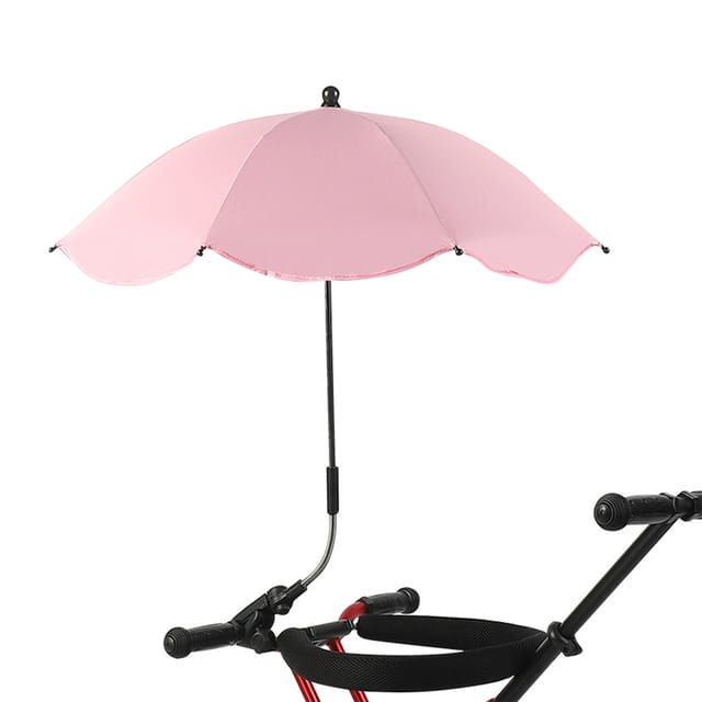 Tragbarer Sonnenschirm Zum Anclipsen Für Gartenkinderwagen, Rosa.
