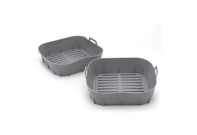 Spetebo - Airfryer Silikonkorb Bpa-frei 20,5 Cm Wiederverwendbar - 2er Set - Kunststoff Backform Für Die Heißluftfritteuse - Silikonform Silikoneinsatz Silikon Einsatz Backform Für Heißluft Fritteuse