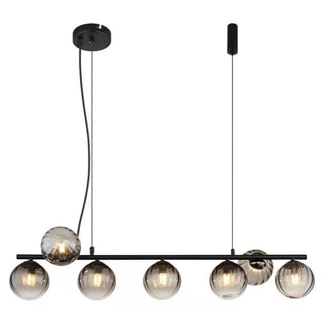 Globo Dallerta Hängelampe Dallerta (10 W, Schwarz matt, L x B x H: 95 x 28 x 120 cm, G9, 7 Stk.)