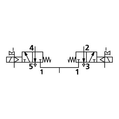 Riegler 2x3/2-Wegeventil, elektropn., ext. Steuerl., mono., G 1/8, NC