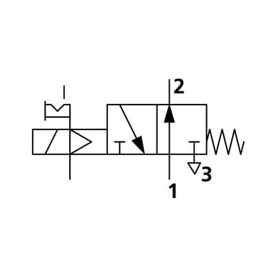 Riegler 3/2-Wegeventil, elektropn., ext. Steuerl., monostabil, G 3/8, NO