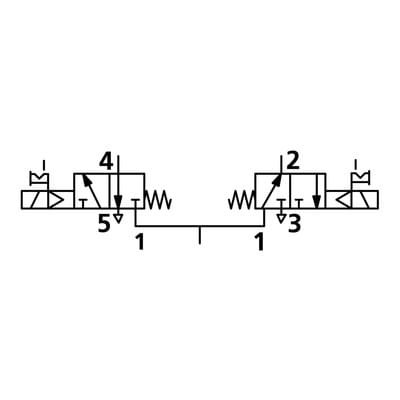 Riegler 2x3/2-Wegeventil, elektropn., monostabil, G 1/4, NC-NO, 110 V AC