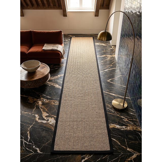 Läufer Jute Braun-Schwarz 60 x 600 cm - TRENT Kadima Design