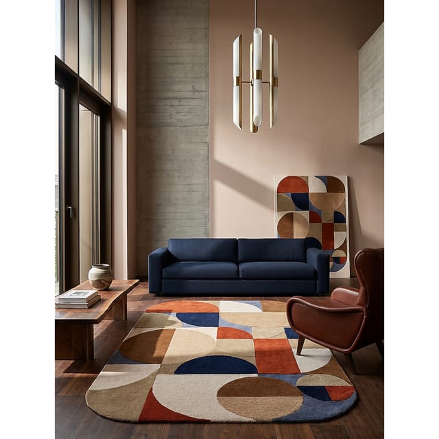 Wollteppich geometrisch Terrakotta 200 x 290 cm - HALLEIN Kadima