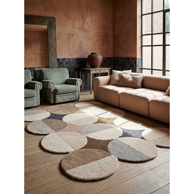 Wollteppich modern Beige-Braun 160 x 230 cm - HALLEIN Kadima Design