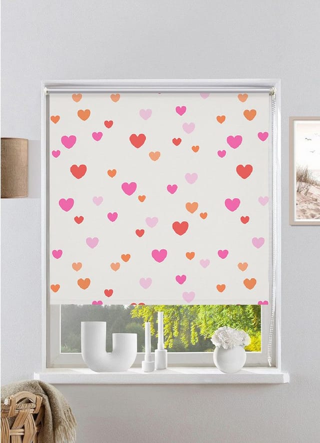 Rollo HEART, OTTO home, verdunkelnd, ohne Bohren, freihängend, Klemmfix, Fixmaß, Klemmfix, Herzen, einseitig bedruckt, Kinderrollo -NEUHEIT!