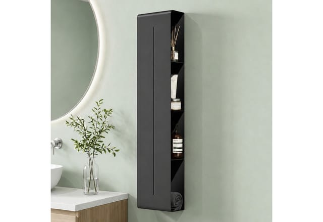 Mai & Mai Duschregal Duschablage schmal mit 4 Ablagen in Weiß hoher Ebenenabstand Reglo-16, 15 cm lange Ablauföffnungen für schnellen Wasserabfluss