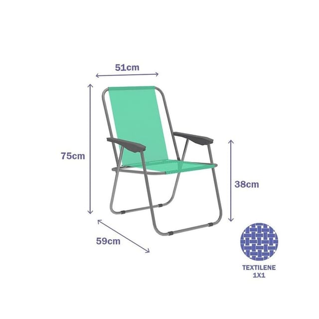 Gepolsterte Campingstuhl Marbueno Grün 59 X 75 X 51 Cm