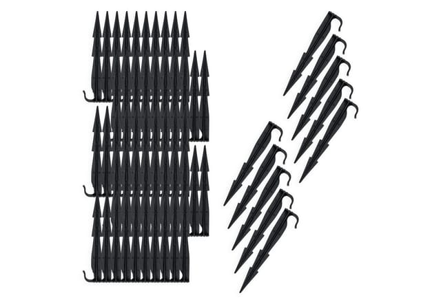 Gartenschlauch Bodenanker Schwarz 16 Cm - 100er Pack - Erdspieß Für Sprinkler Und Bewässerungsschläuche