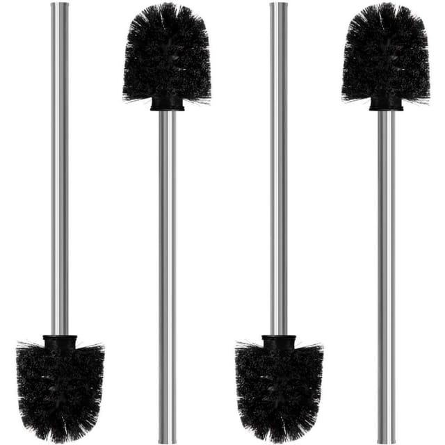 4er-set Toilettenbürsten – Durchmesser 8 Cm – Toilettenreinigungsbürste Mit Edelstahlgriff – Toilettenbürste In Elegantem Design (schwarz)