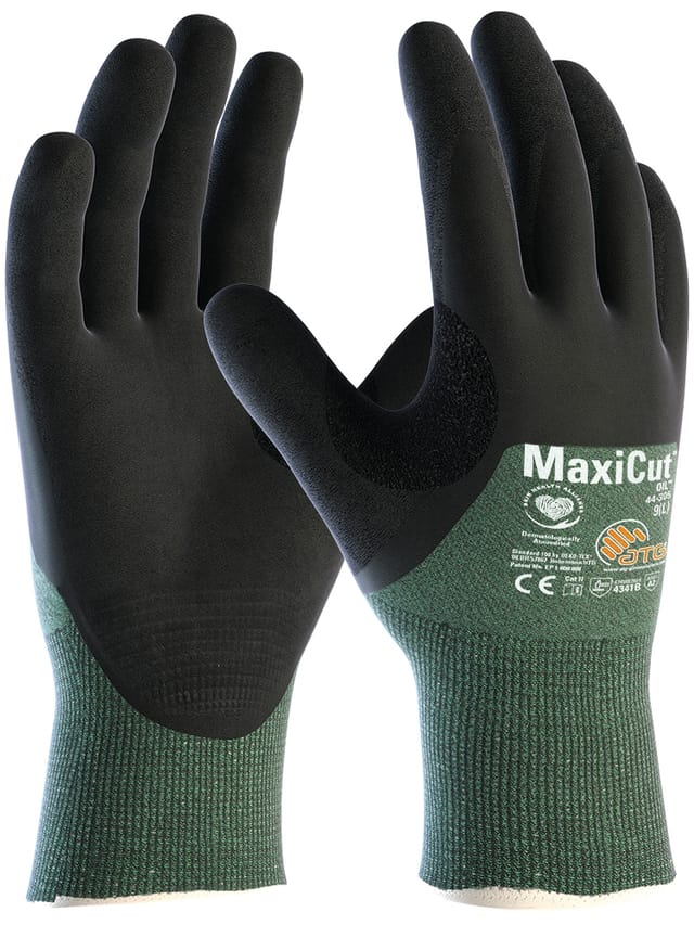 Atg® Schnittschutz-strickhandschuhe Maxicut® Oil™ (44-305) Grün/schw 2482 Gr. 07