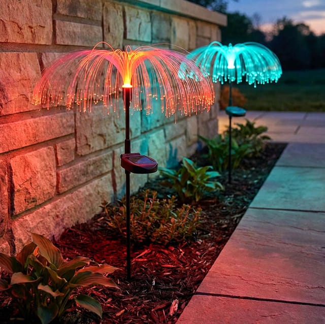 2x Rgb Led Solarlampe Stecklampe Außen Erdspieß Farbwechsel Schwarz H 60 Cm