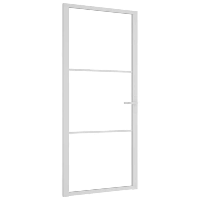 Vidaxl Innentür 93x201,5 Cm Weiß Esg-glas Und Aluminium