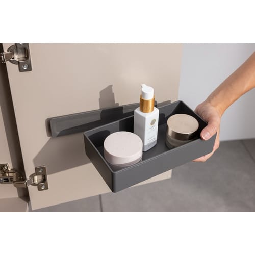 FACKELMANN Kunststoffbox, Anthrazit 222x50x129 mm - schwarz