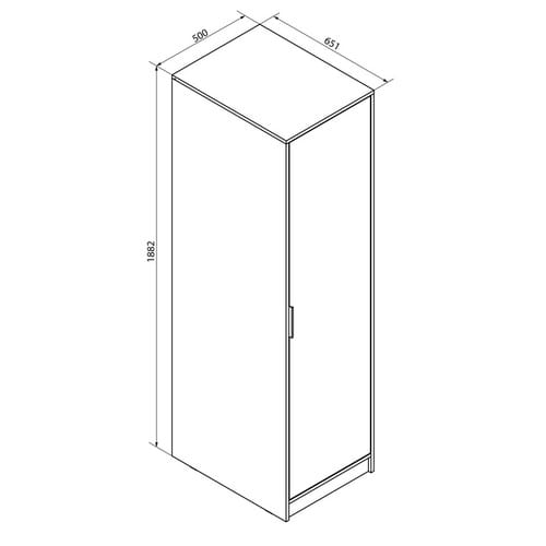 FACKELMANN Stauraumschrank, für Wäschekörbe 1 Tür Weiß 500x1882x651 mm - weiss