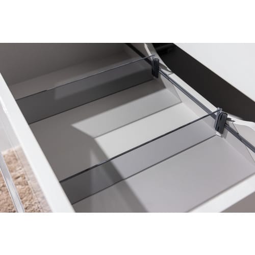 FACKELMANN Schubladenorganizer, Schuladen-Einteilung mit Rauchglas-Abtrennern 4x65x335 mm - grau