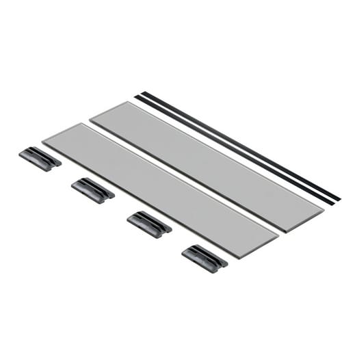 FACKELMANN Schubladenorganizer, Schuladen-Einteilung mit Rauchglas-Abtrennern 4x65x323 mm - grau