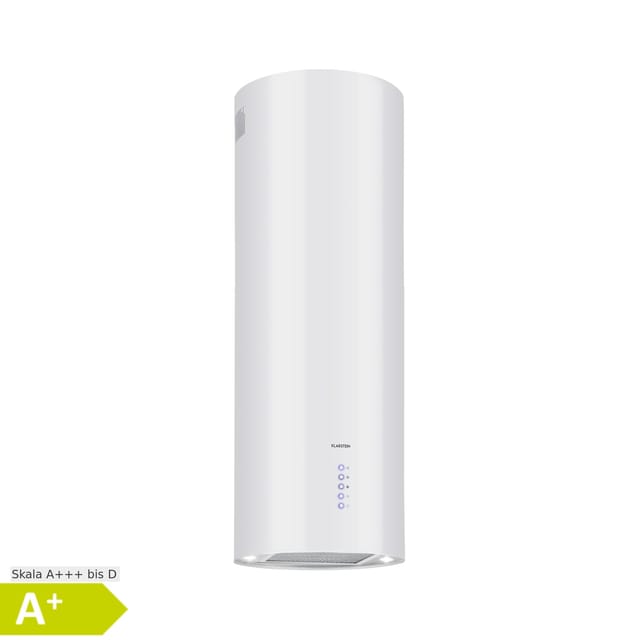 Klarstein Barella Dunstabzugshaube 35 x 93 x 43 cm Umluft 518 m³/h LED Aktivkohlefilter Weiß