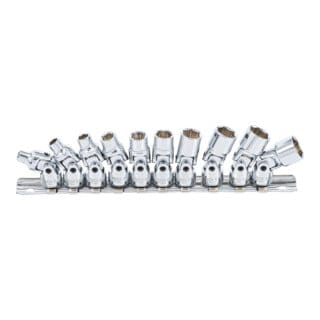 BGS Gelenk-Steckschlüssel-Satz Antrieb Innenvierkant 6,3 mm (1/4 Zoll) SW 5 - 13 mm 10 teilig