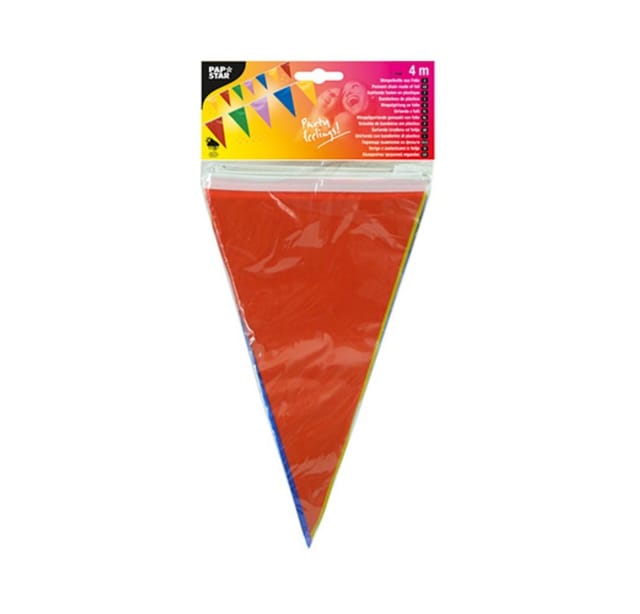 PAPSTAR Girlande Wimpelkette, Folie 4 m farbig wetterfest