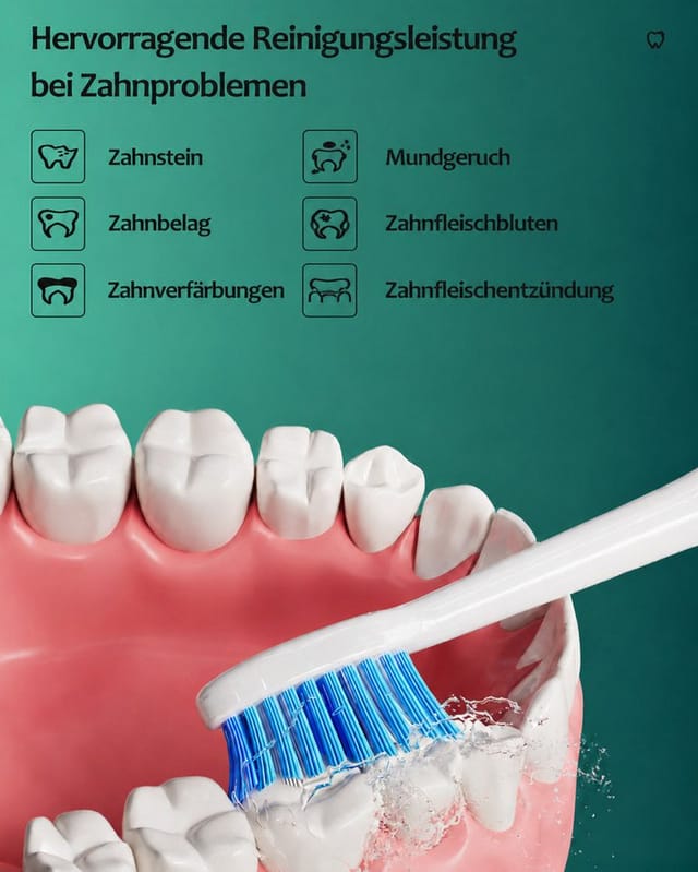 Lächen Elektrische Zahnbürste Kabelloses Laden, IPX7 wasserdicht, 6 Bürstenköpfe, Aufsteckbürsten: 6 St.