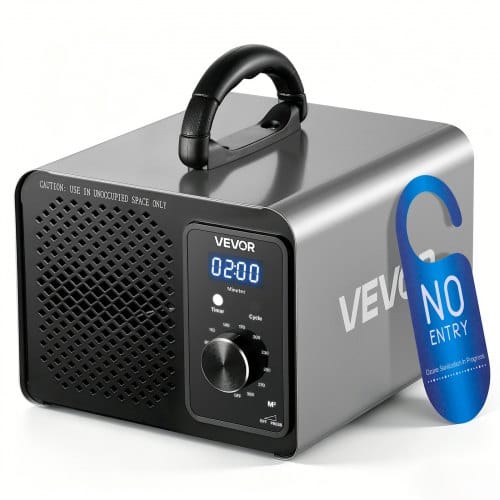 VEVOR Ozongenerator 36000mg/h, Industrielles Ozongerät mit 15s Startverzögerung 120min Timer & Drehgeberknopf, Ozonisator für Max. 300㎡, Ozon-Luftreiniger gegen Gerüche für Autos Hotels Wohnungen