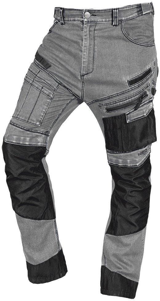 Arbeitshose Aus Denim, Verstärktes Oxford-gewebe, Grau, Größe S